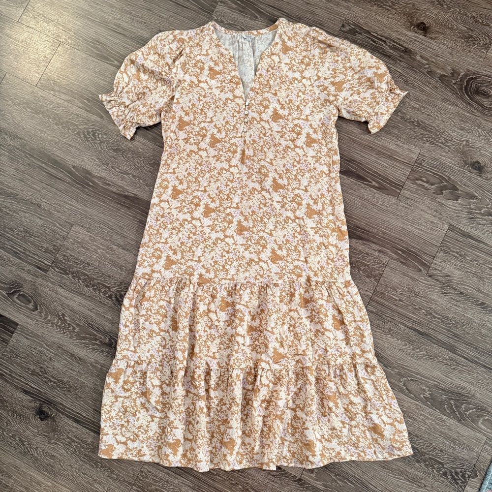 Rails Eliana Floral Silk Dress In Amber Meadow